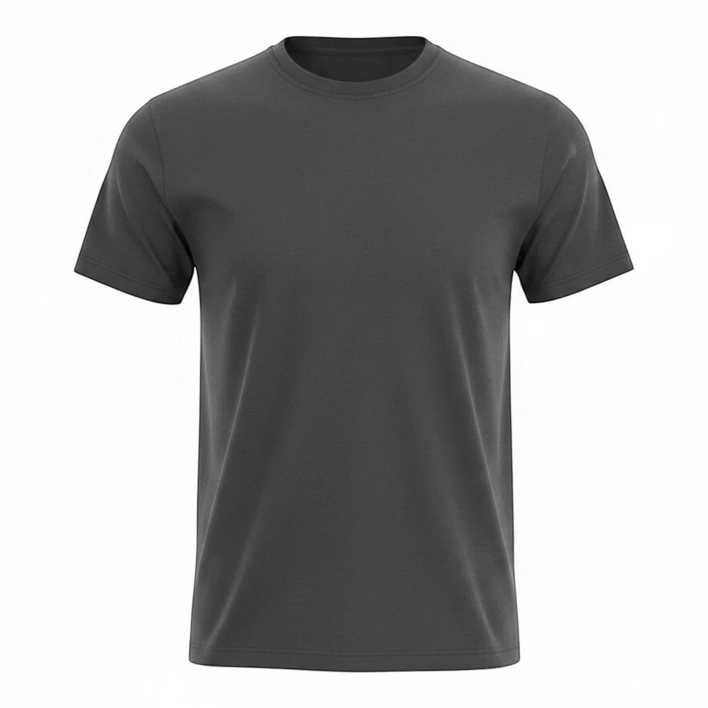 PAPPAREL charcoal grey heavyweight vintage crewneck t-shirt with a relaxed fit and premium cotton fabric.